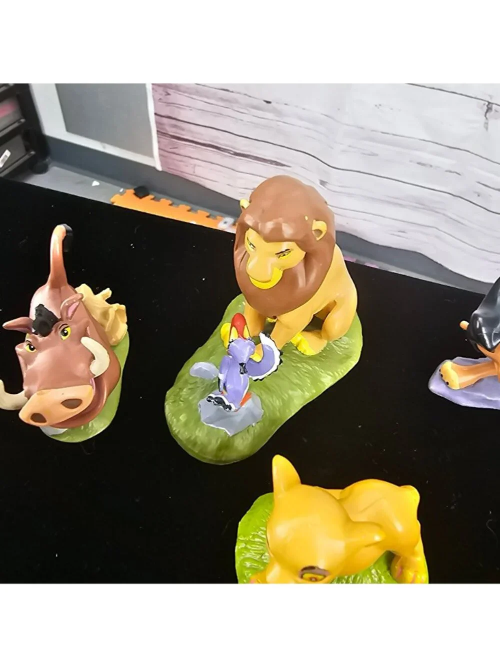 Disney Lion King Figurine Set Simba Scar Pumbaa Timon Rafiki Hyenas Vintage 1990